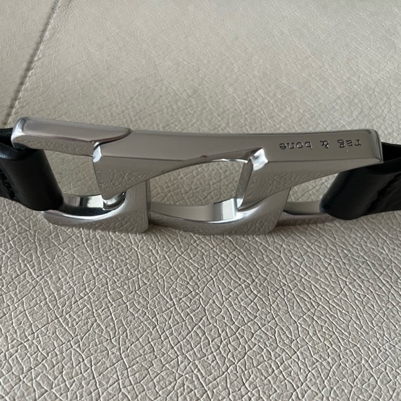 rag & bone Olympus Belt Black with Silver Buckle - Picture 9 of 11